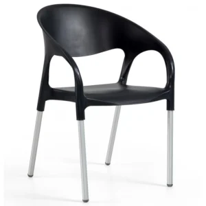 mobiliario-contract-sillon moon aluminio polipropileno negro